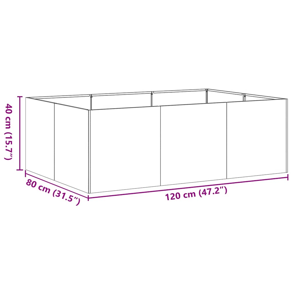 Planter Anthracite 120x80x40 cm Steel