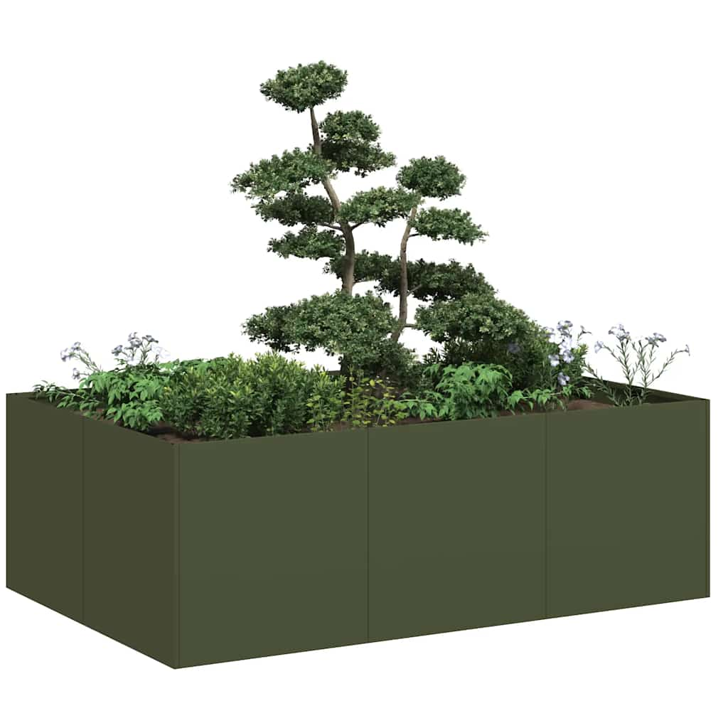 Planter Olive Green 120x80x40 cm Steel