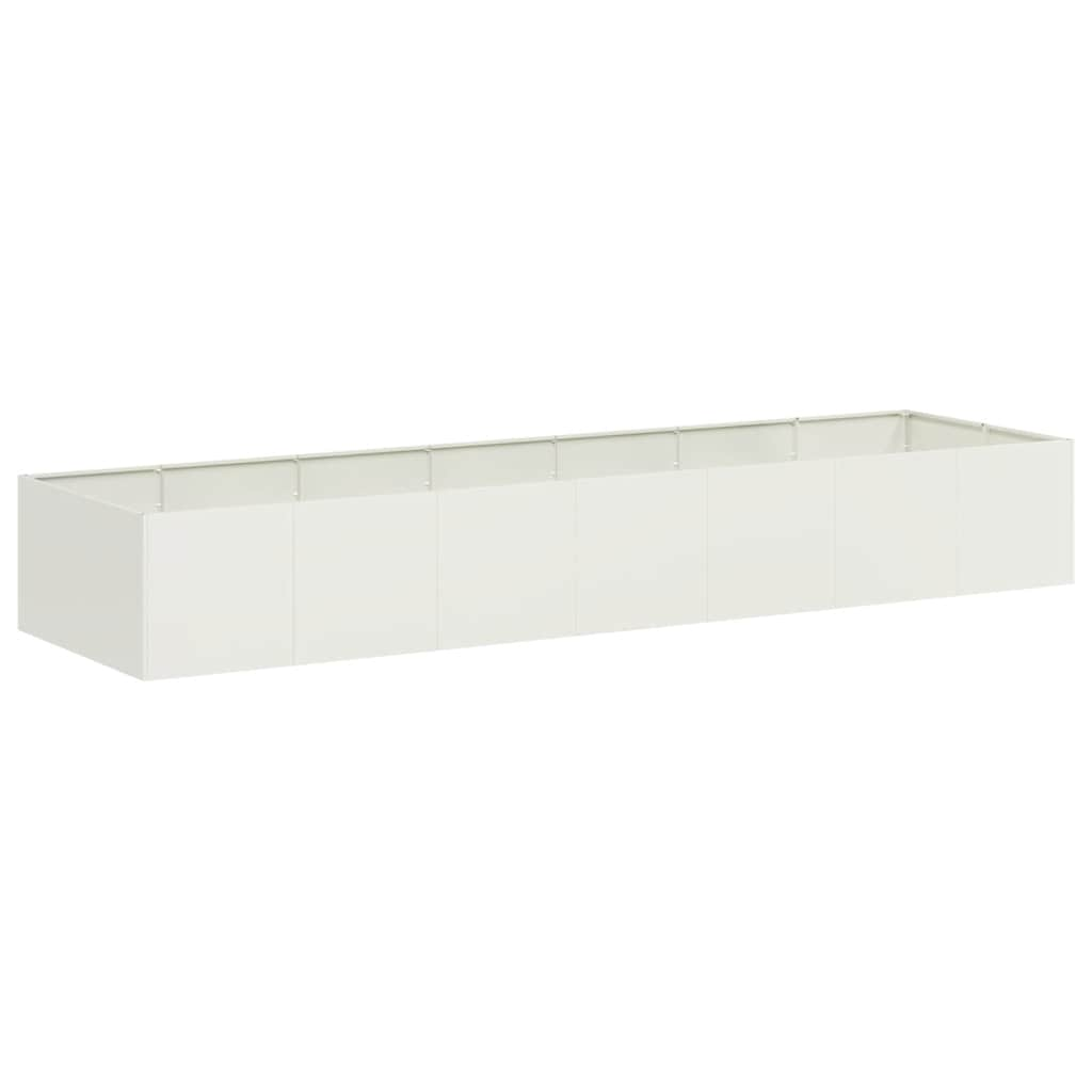 Planter White 280x80x40 cm Steel