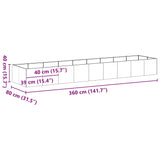 Planter White 360x80x40 cm Steel