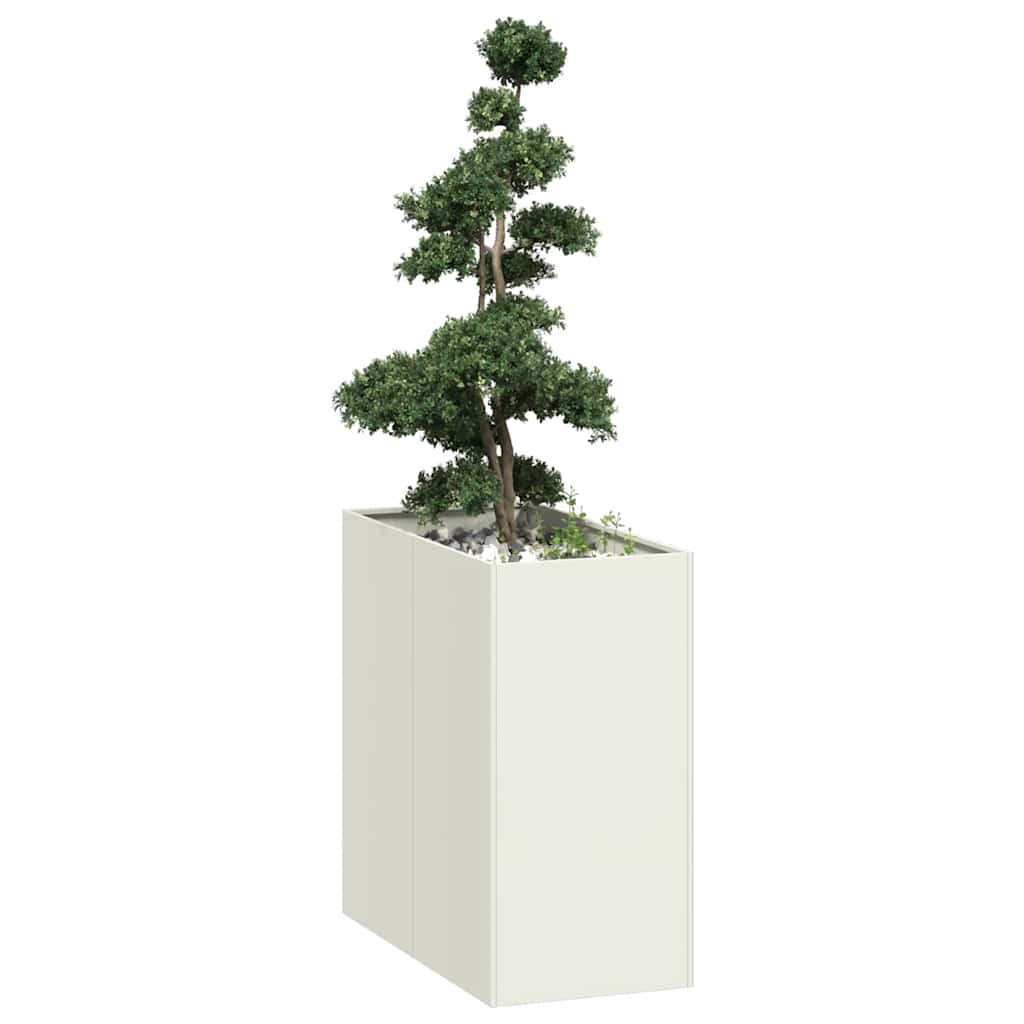 Planter White 40x80x80 cm Steel