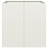 Planter White 80x80x80 cm Steel