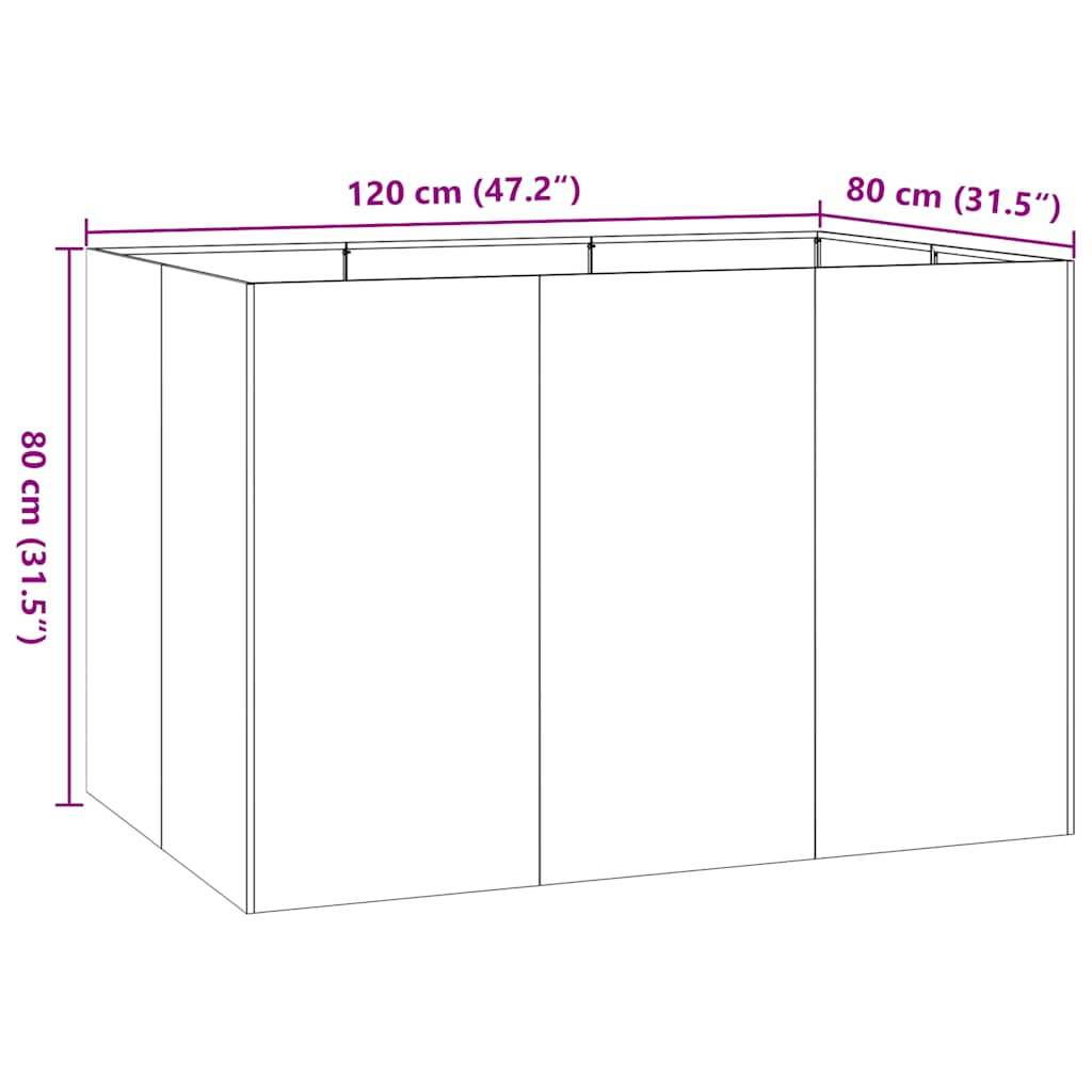 Planter White 120x80x80 cm Steel