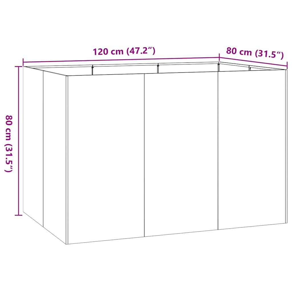 Planter Olive Green 120x80x80 cm Steel