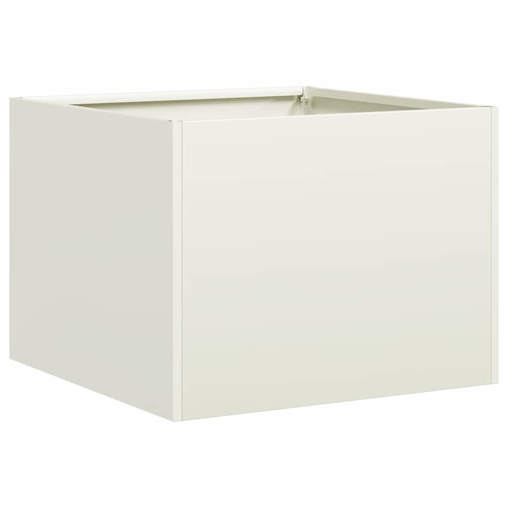 Planter White 40x40x30 cm Steel