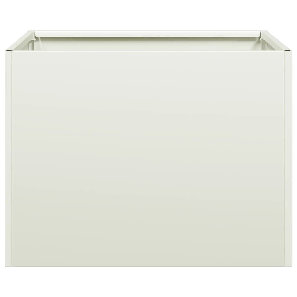 Planter White 40x40x30 cm Steel