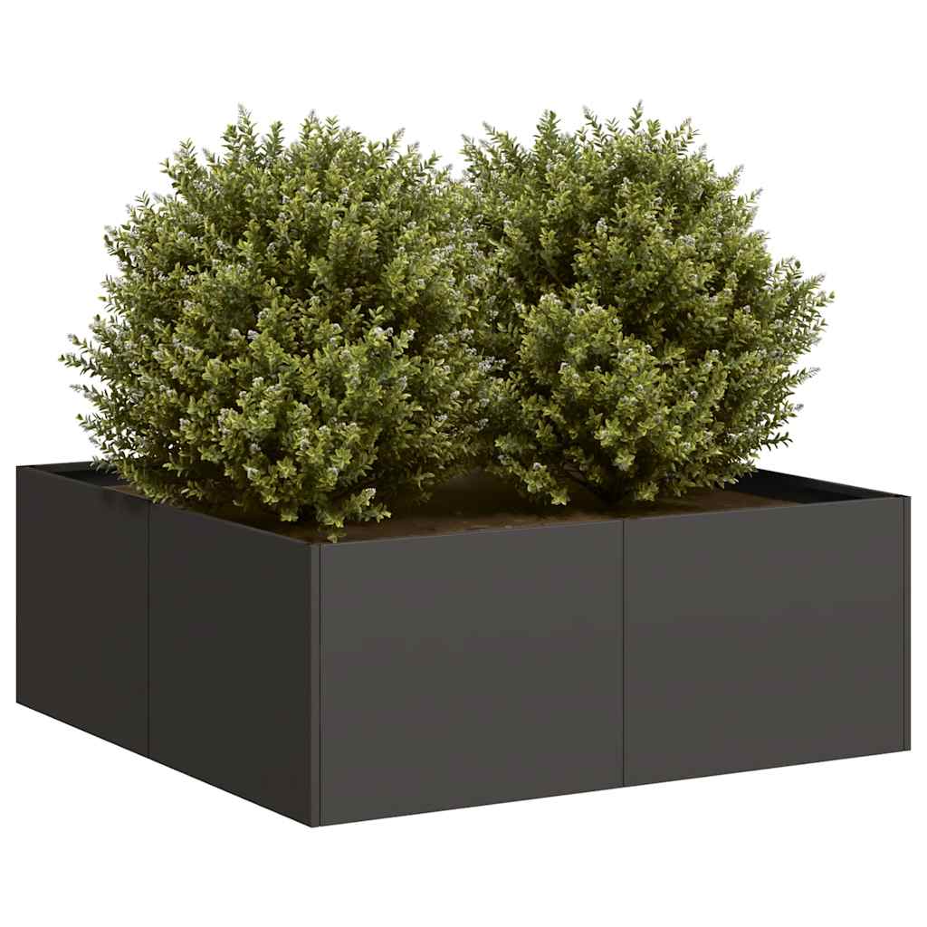 Planter Black 80x80x30 cm Steel