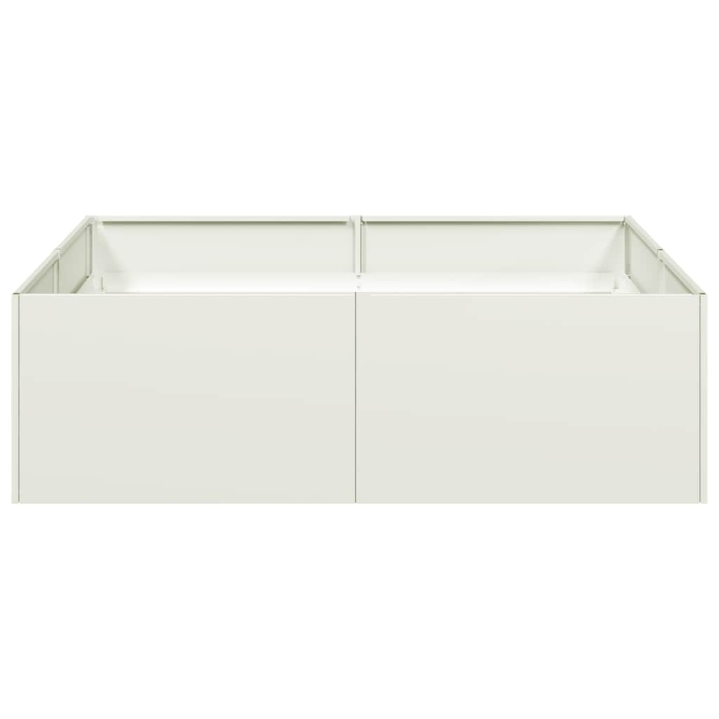 Planter White 100x100x30 cm Steel