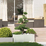 Planter White 100x100x40 cm Steel