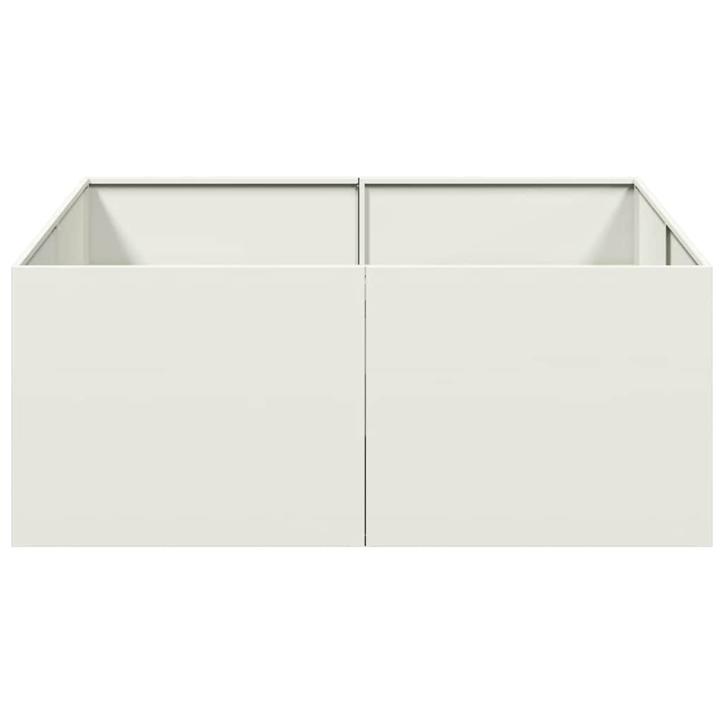 Planter White 100x100x40 cm Steel