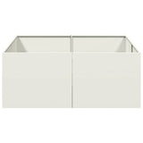 Planter White 100x100x40 cm Steel