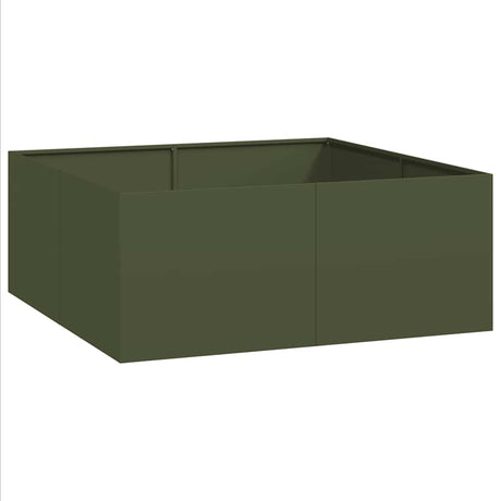 Planter Olive Green 100x100x40 cm Steel