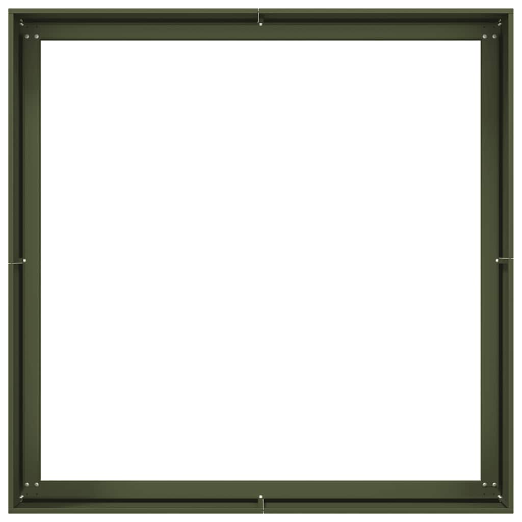 Planter Olive Green 100x100x40 cm Steel