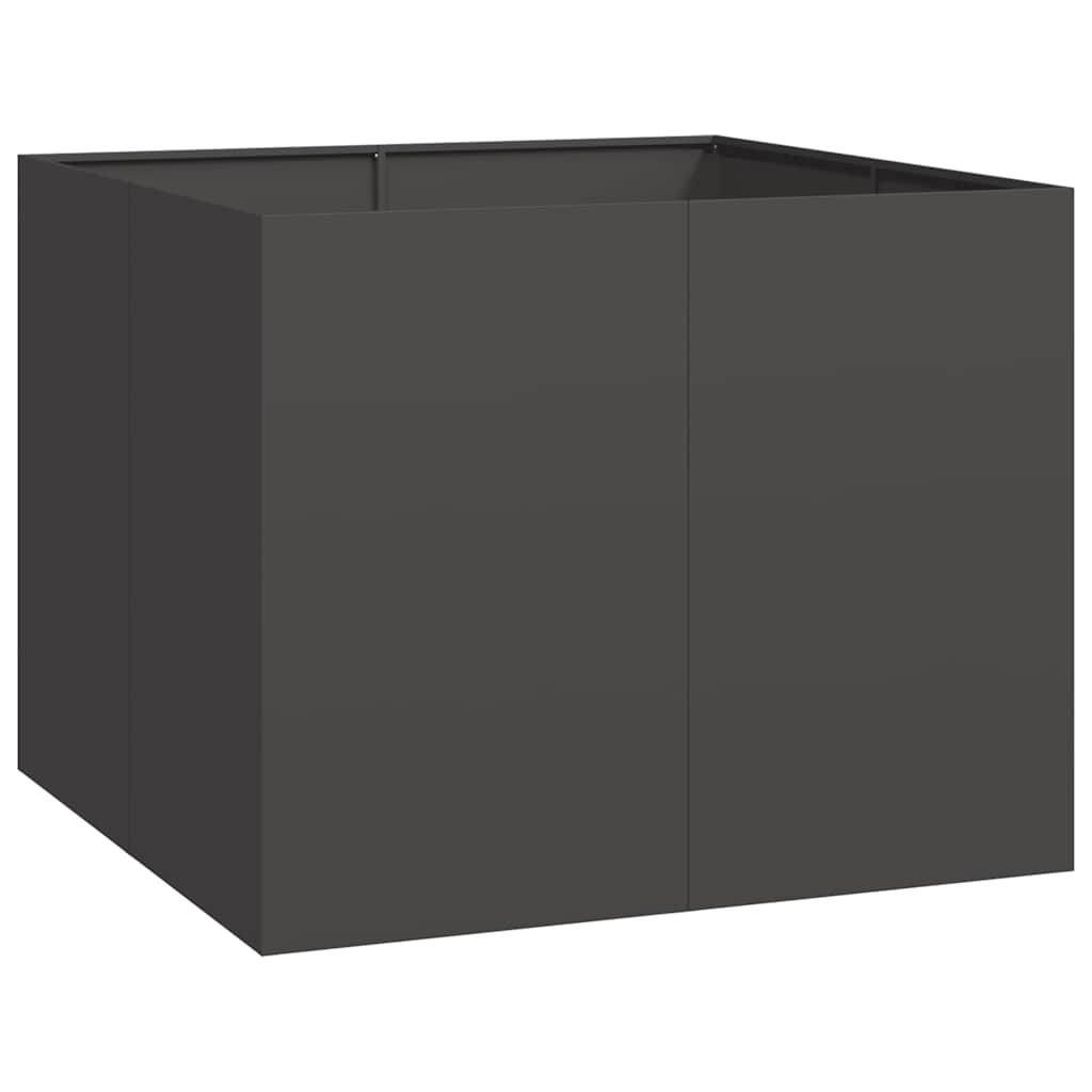 Planter Black 100x100x80 cm Steel