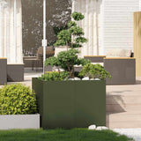 Planter Olive Green 100x100x80 cm Steel