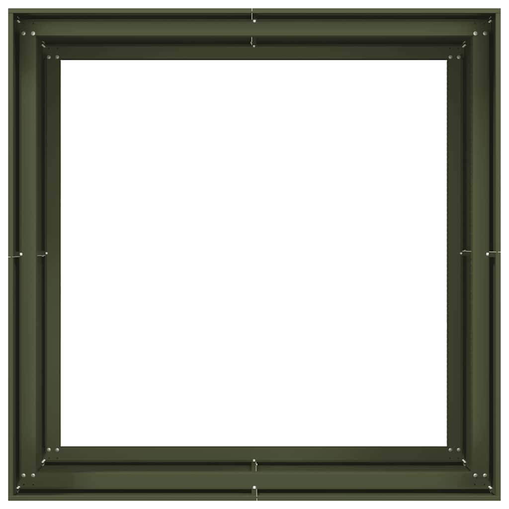 Planter Olive Green 100x100x80 cm Steel