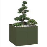 Planter Olive Green 100x100x80 cm Steel