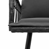 Garden Bench with Cushion Grey 114 x 64 x 78cm Metal