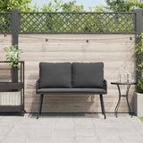 Garden Bench with Cushion Grey 114 x 64 x 78cm Metal