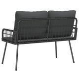 Garden Bench with Cushion Grey 114 x 64 x 78cm Metal