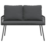 Garden Bench with Cushion Grey 114 x 64 x 78cm Metal