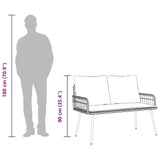 Garden Bench with Cushion Grey 114 x 64 x 78cm Metal