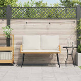 Garden Bench with Cushion Brown 114 x 64 x 78cm Metal