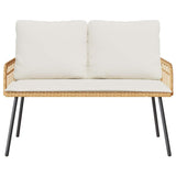 Garden Bench with Cushion Brown 114 x 64 x 78cm Metal