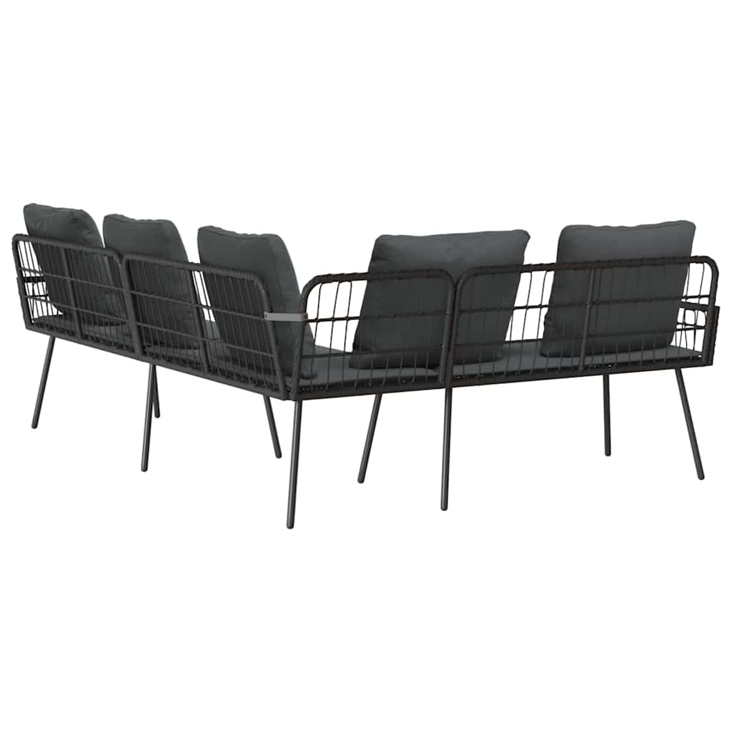 Sofa with Cushion Grey x x Metal