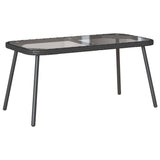 Coffee Table Black 90 x 45 x 43 cm Poly Rattan and glass