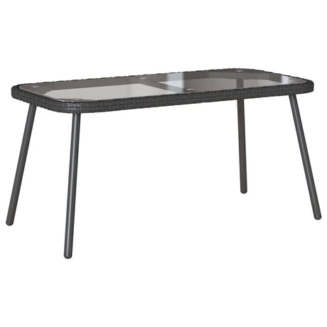 Coffee Table Black 90 x 45 x 43 cm Poly Rattan and glass