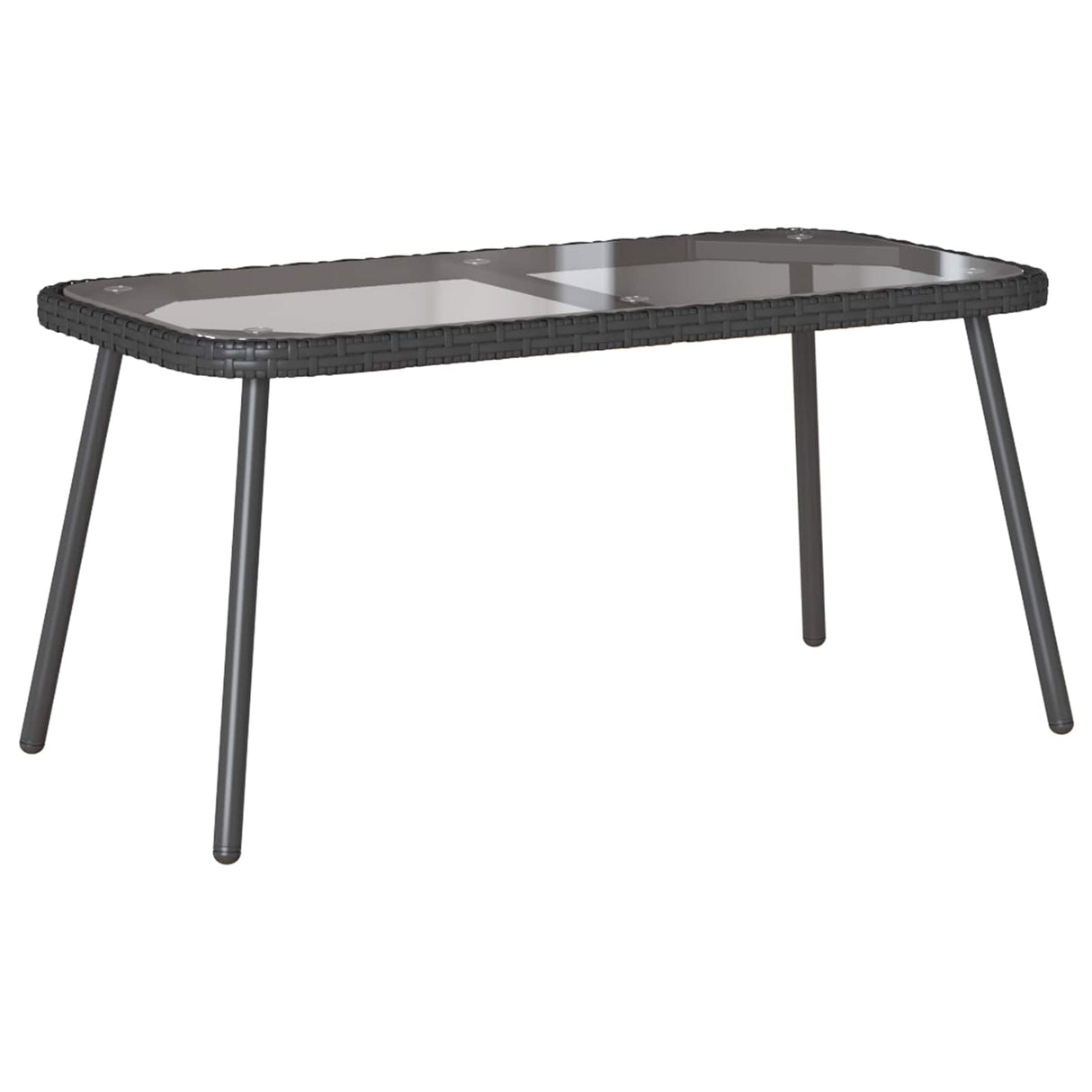 Coffee Table Black 90 x 45 x 43 cm Poly Rattan and glass