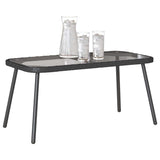 Coffee Table Black 90 x 45 x 43 cm Poly Rattan and glass