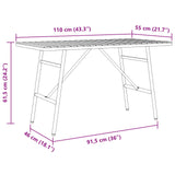 Dining Table Brown 110 x 55 x 62 cm Solid Acacia wood