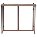 Folding Garden Table Brown 90x51x75 cm Poly Rattan