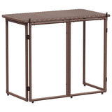 Folding Garden Table Brown 90x51x75 cm Poly Rattan
