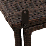 Folding Garden Table Brown 90x51x75 cm Poly Rattan
