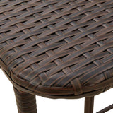 Folding Garden Table Brown 90x51x75 cm Poly Rattan