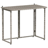Folding Garden Table Grey 90x51x75 cm Poly Rattan
