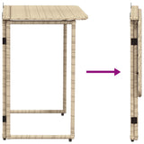 Folding Garden Table Beige 90x51x75 cm Poly Rattan