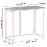 Folding Garden Table Beige 90x51x75 cm Poly Rattan