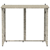 Folding Garden Table Light Grey 90x51x75 cm Poly Rattan