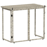 Folding Garden Table Light Grey 90x51x75 cm Poly Rattan