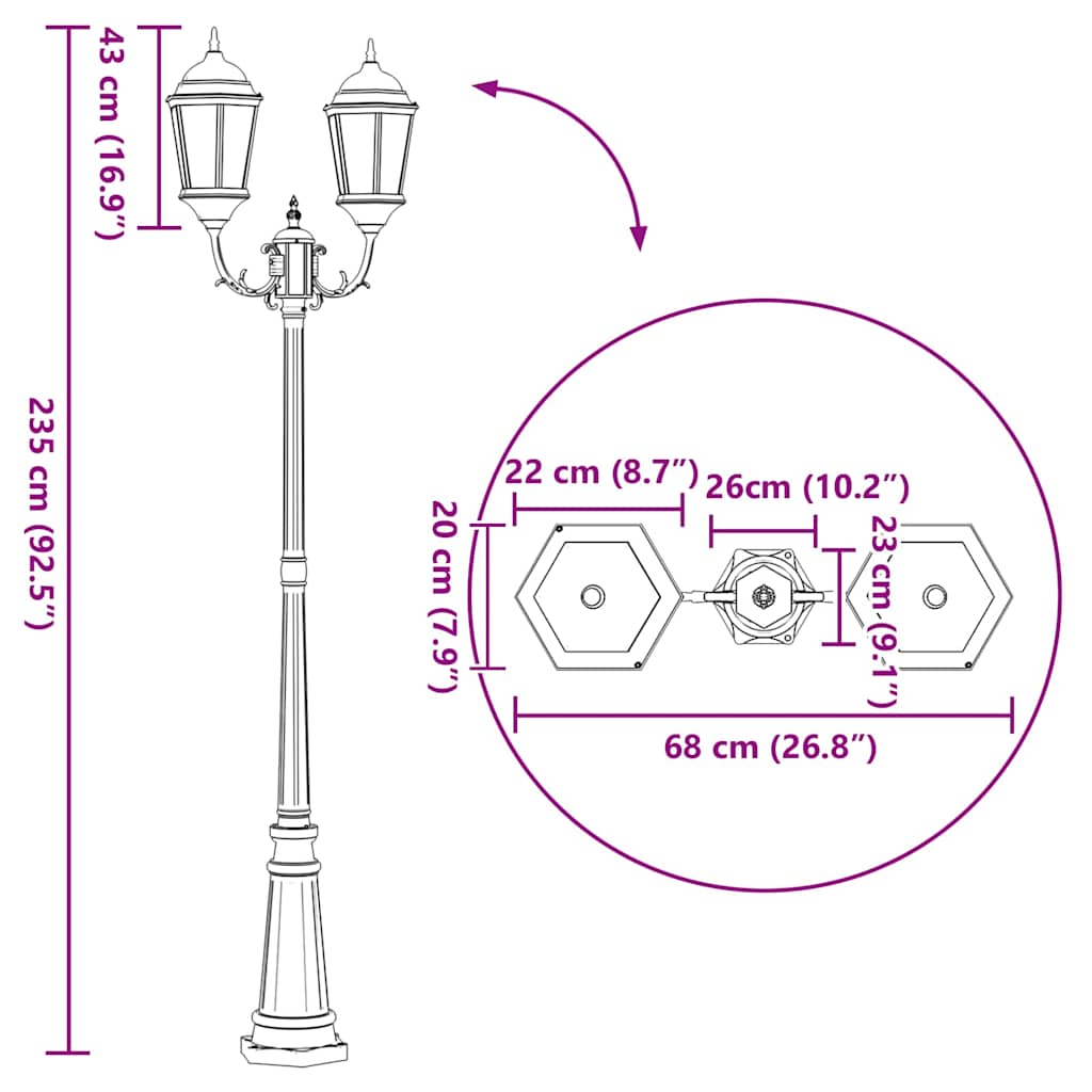 Garden Light White 235 cm Aluminium