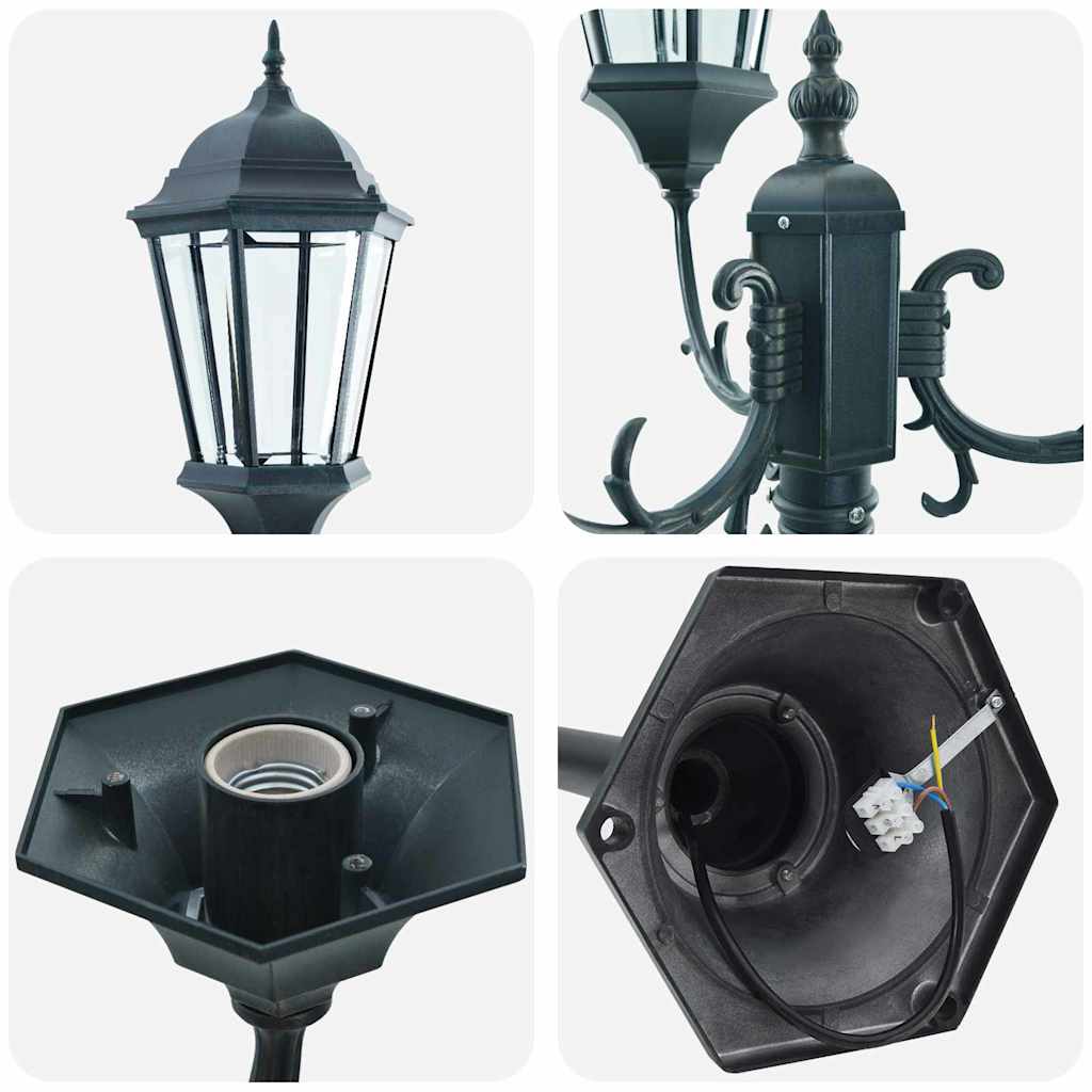 Garden Light Post Dark green Aluminium, Glass