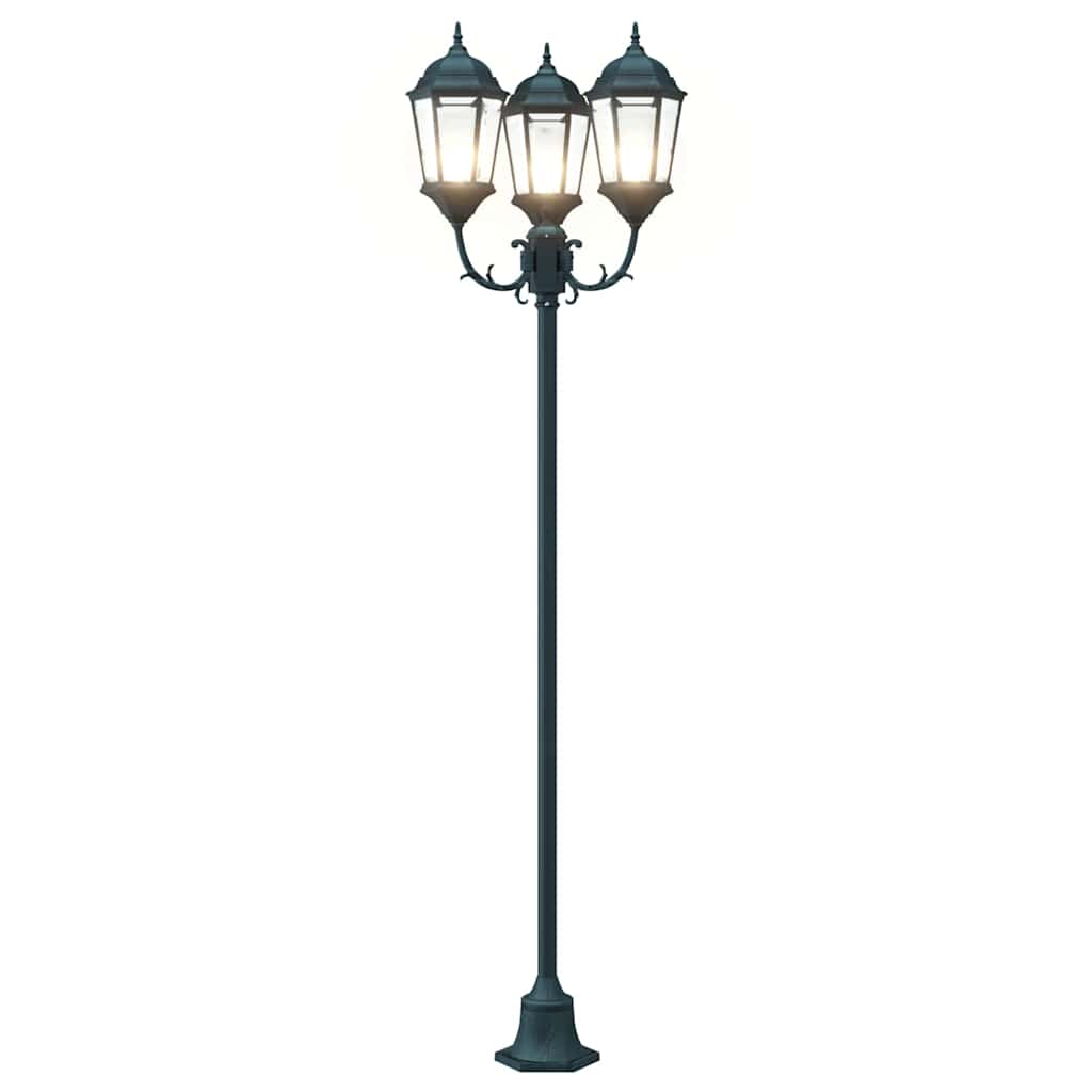 Garden Light Post Dark green Aluminium, Glass