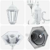 Garden Light Post White Aluminium, Glass