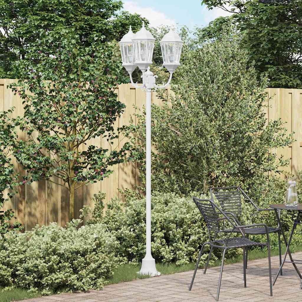Garden Light Post White Aluminium, Glass