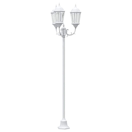 Garden Light Post White Aluminium, Glass