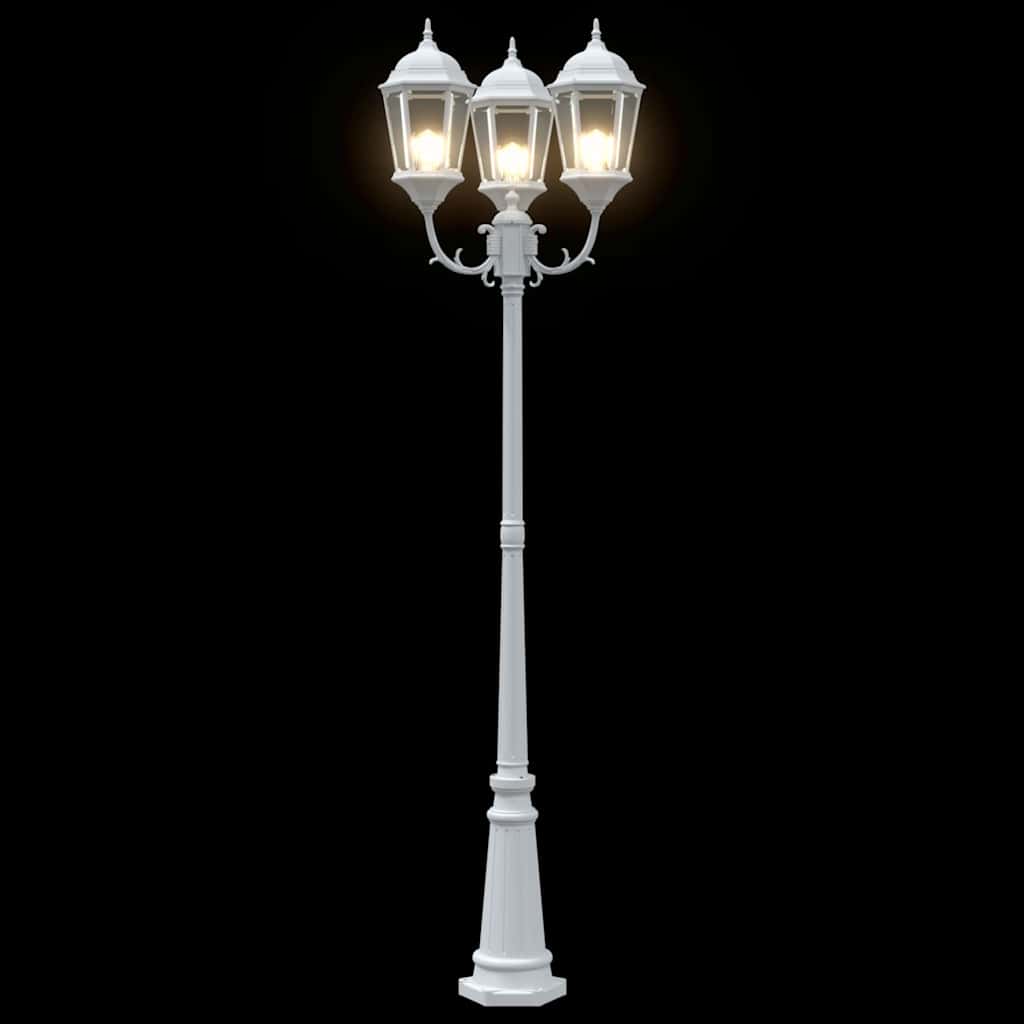 Garden Light Post White Aluminium, Glass